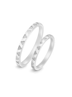 Arany karikagyűrű pár 396-002 cirkóniával fehér arany