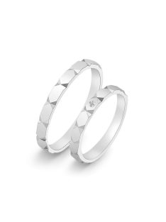   Arany karikagyűrű pár 396-003fc cirkóniával fehér arany