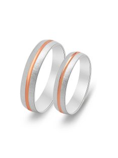 Arany karikagyűrű pár 396-60922frf fehér és rozé arany