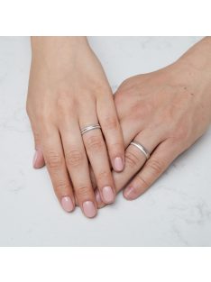 Arany karikagyűrű pár 396-60922frf fehér és rozé arany