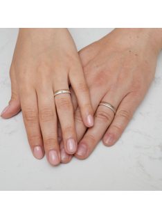   Arany karikagyűrű pár ALM12767gyfr cirkóniával fehér és rozé arany