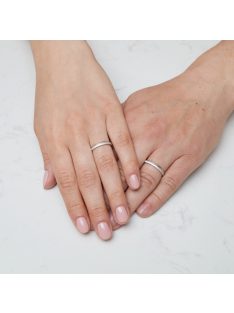   Arany karikagyűrű pár ALM12770gyfr cirkóniával fehér és rozé arany