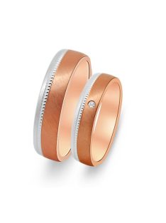   Arany karikagyűrű pár ALM12785gyfr cirkóniával fehér és rozé arany