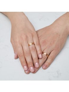   Arany karikagyűrű pár ALM12982gyr cirkóniával rozé arany