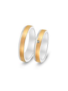   Arany karikagyűrű pár ALM12990gyyfs cirkóniával fehér és sárga arany