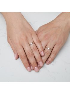   Arany karikagyűrű pár ALM12991fr cirkóniával, fehér és rozé arany