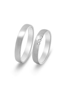   Arany karikagyűrű pár ALM12994gyf cirkóniával fehér arany