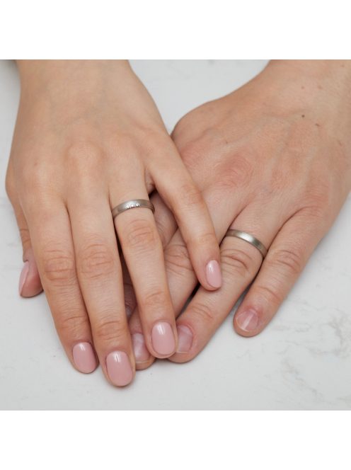 Arany karikagyűrű pár ALM12994gyf cirkóniával fehér arany