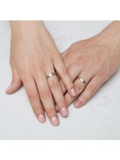   Arany karikagyűrű pár ALM13001gyfrf cirkóniával fehér és rozé arany