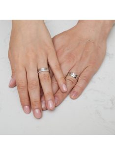   Arany karikagyűrű pár ALM13060gyf cirkóniával fehér arany