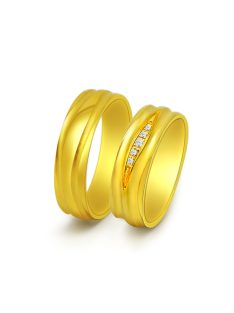   Arany karikagyűrű pár ALM13076gys cirkóniával sárga arany