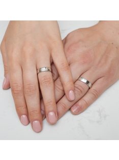   Arany karikagyűrű pár ALM13160gyf cirkóniával fehér arany