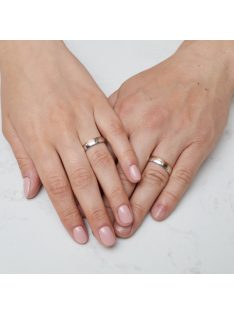   Arany karikagyűrű pár ALM13196gyfr cirkóniával fehér és rozé arany