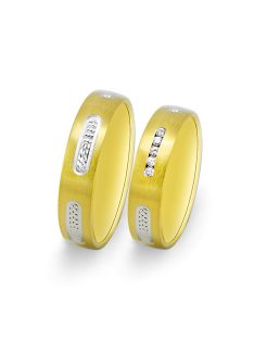   Arany karikagyűrű pár ALM13522gysf cirkóniával sárga és fehér arany