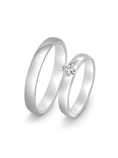   Arany karikagyűrű pár ALM14076gyf cirkóniával fehér arany