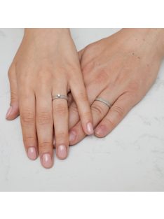   Arany karikagyűrű pár ALM14083gyf cirkóniával fehér arany