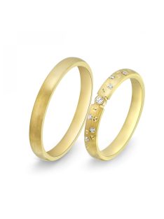  Arany karikagyűrű pár Alm-14043sc cirkóniával sárga arany
