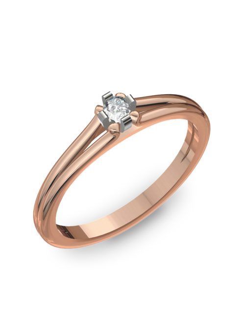 Gyűrűguru eljegyzési gyűrű 0.1ct szintetikus gyémánttal BRK003 