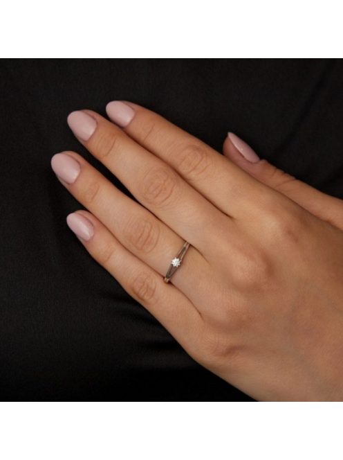 Gyűrűguru eljegyzési gyűrű 0.1ct H/SI gyémánttal BRK003 