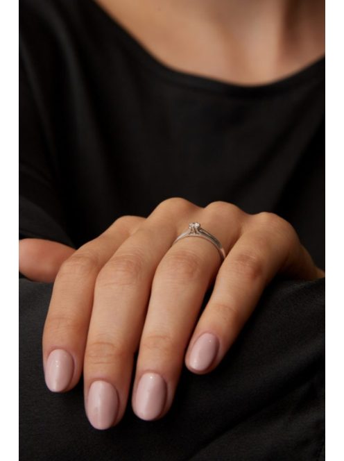 Gyűrűguru eljegyzési gyűrű 0.1ct H/SI gyémánttal BRK003 