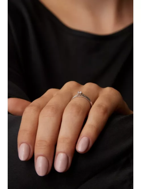 Gyűrűguru eljegyzési gyűrű 0.1ct I/SI gyémánttal BRK003 