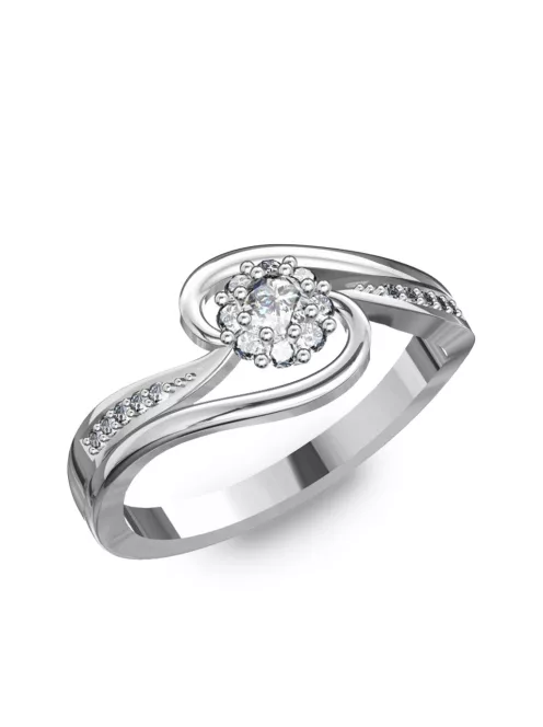 Gyűrűguru eljegyzési gyűrű 0,1ct I/SI gyémánttal BRK038 