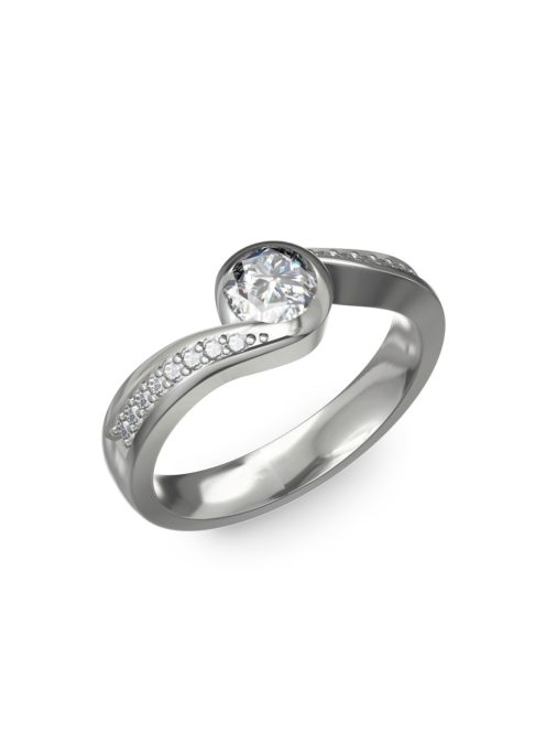 Gyűrűguru eljegyzési gyűrű 0,4ct szintetikus gyémánttal BRK077  