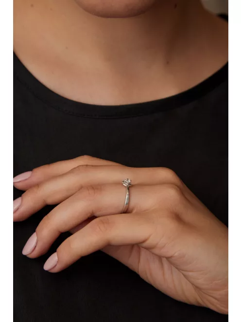Gyűrűguru eljegyzési gyűrű 0.1ct I/SI gyémánttal BRK083  