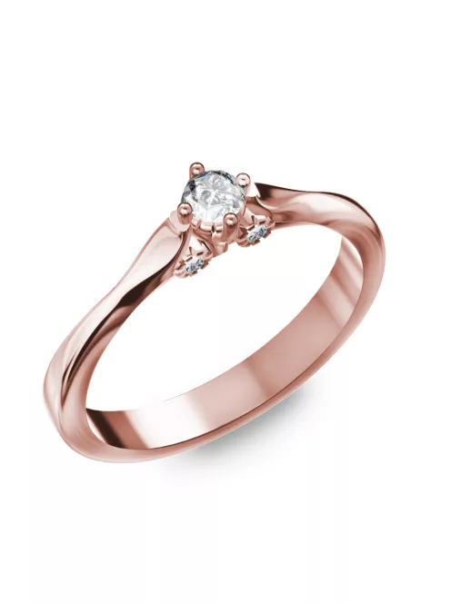 Gyűrűguru eljegyzési gyűrű 0.1ct I/SI gyémánttal BRK085  