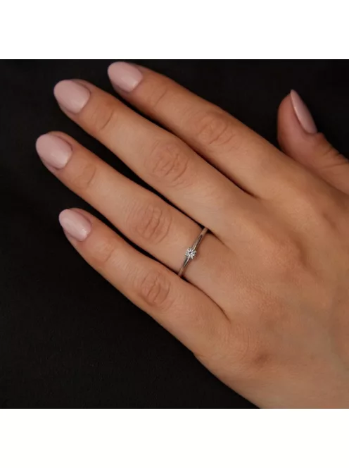 Gyűrűguru eljegyzési gyűrű 0.17ct szintetikus gyémánttal BRK098 