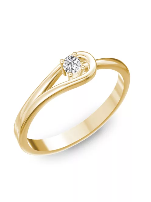 Gyűrűguru eljegyzési gyűrű 0.1ct szintetikus gyémánttal BRK102 