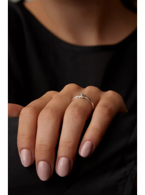 Gyűrűguru eljegyzési gyűrű  0.07ct I/SI gyémánttal BRK 103  