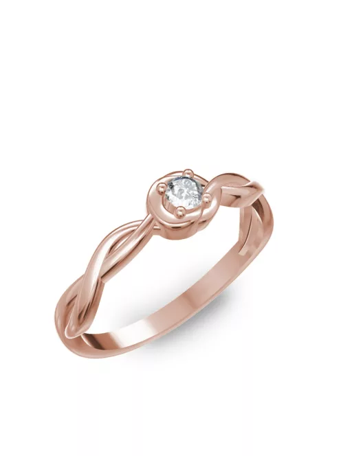 Gyűrűguru eljegyzési gyűrű 0.1ct I/SI gyémánttal BRK104 