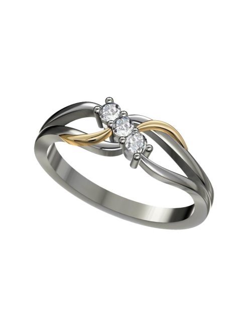 Gyűrűguru eljegyzési gyűrű szintetikus gyémánttal BRK108 