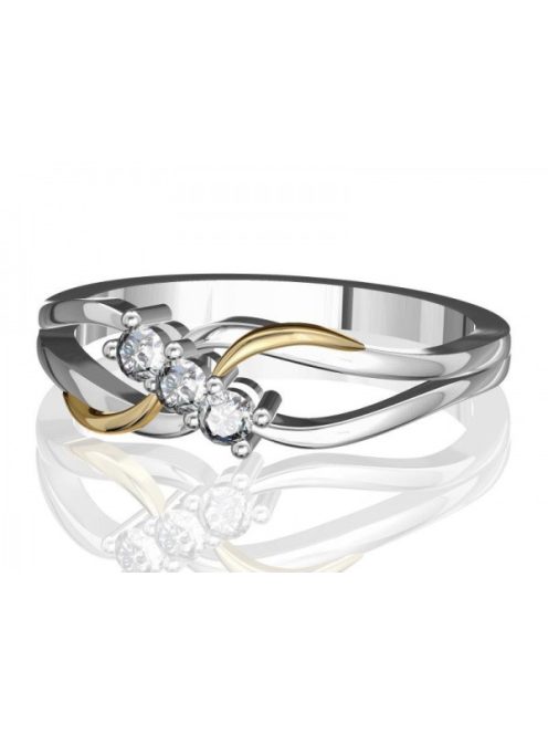 Gyűrűguru eljegyzési gyűrű szintetikus gyémánttal BRK108 