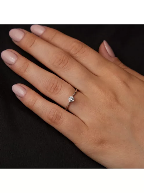 Gyűrűguru eljegyzési gyűrű 0.1ct I/SI gyémánttal BRK115 