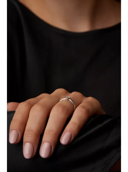 Gyűrűguru eljegyzési gyűrű  0.07ct I/SI gyémánttal BRK116 
