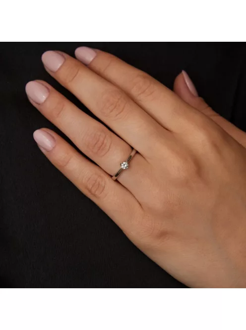 Gyűrűguru eljegyzési gyűrű 0.1ct I/SI gyémánttal BRK 147  