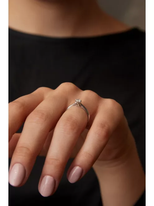Gyűrűguru eljegyzési gyűrű 0.1ct szintetikus gyémánttal BRK 147  