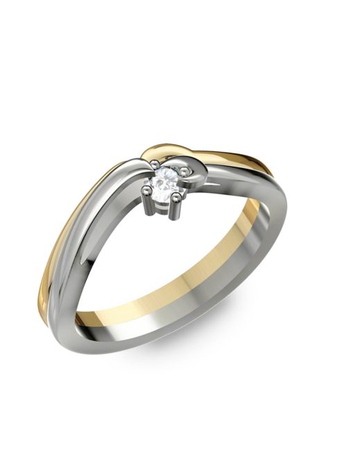 Gyűrűguru eljegyzési gyűrű 0.1ct szintetikus gyémánttal BRK159 