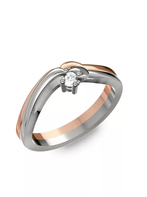 Gyűrűguru eljegyzési gyűrű 0.1ct I/SI gyémánttal BRK159 