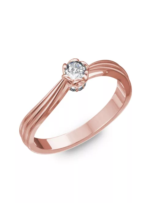 Gyűrűguru eljegyzési gyűrű 0,1ct szintetikus gyémánttal BRK170  