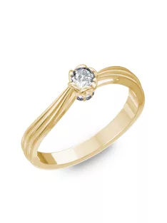   Gyűrűguru eljegyzési gyűrű 0,1ct I/SI gyémánttal BRK170  