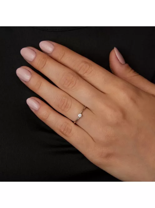 Gyűrűguru eljegyzési gyűrű 0.1ct szintetikus gyémánttal BRK171 