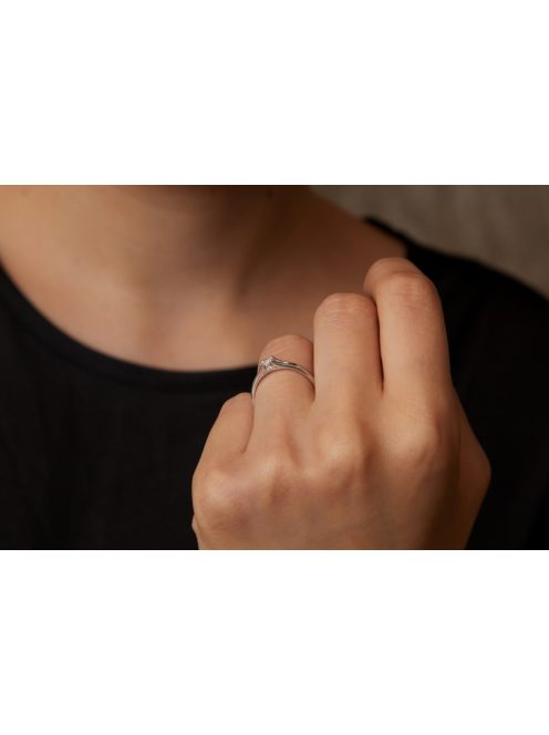 Gyűrűguru eljegyzési gyűrű 0.1ct szintetikus gyémánttal BRK173 
