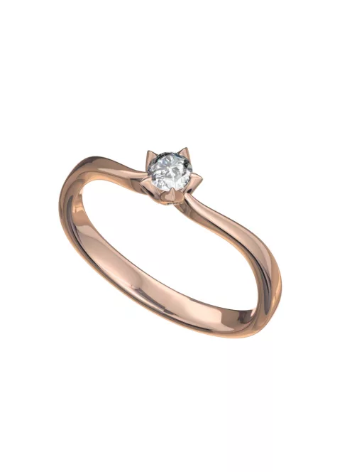 Gyűrűguru eljegyzési gyűrű 0,1ct I/SI gyémánttal BRK174  