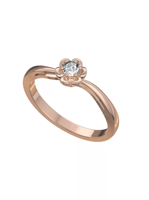 Gyűrűguru eljegyzési gyűrű 0,1ct I/SI gyémánttal BRK176  
