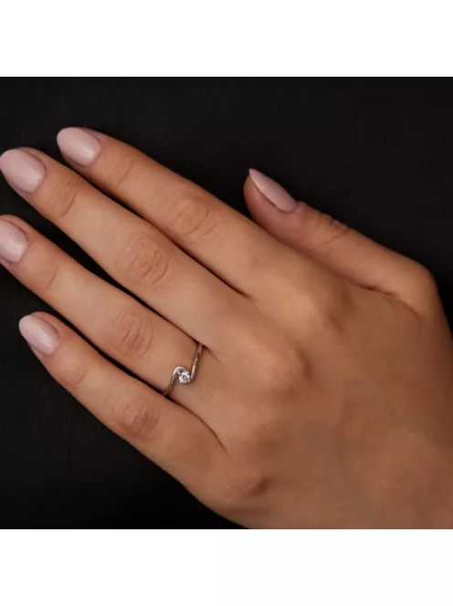 Gyűrűguru eljegyzési gyűrű 0.1ct szintetikus gyémánttal BRK182  