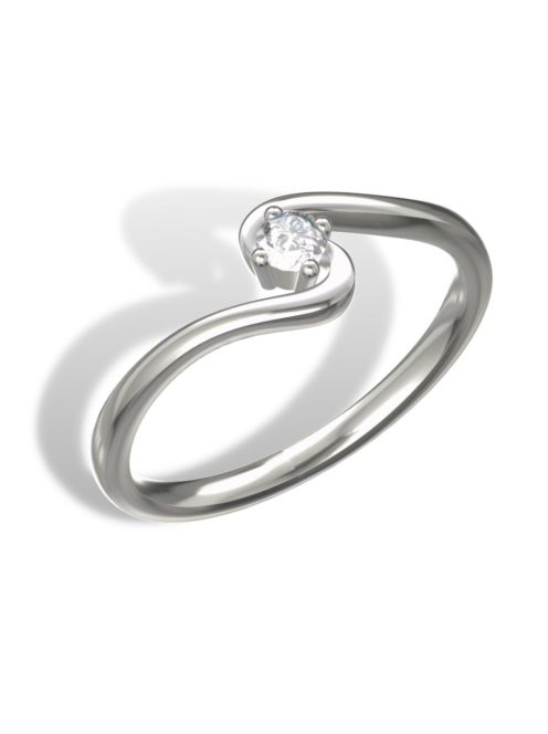 Gyűrűguru eljegyzési gyűrű 0.1ct szintetikus gyémánttal BRK182  