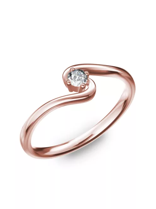 Gyűrűguru eljegyzési gyűrű 0.1ct I/SI gyémánttal BRK182  